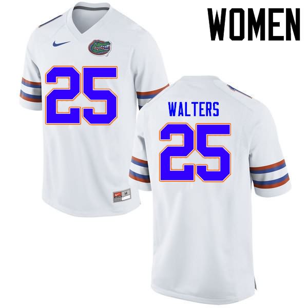 Women's NCAA Florida Gators Brady Walters #25 Stitched Authentic Nike White College Football Jersey ADS0165KE